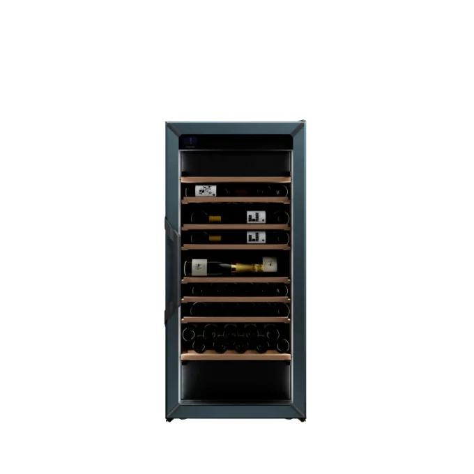 מקרר יין - 3 טמפרטורות - מידה M - כחול - דלת זכוכית