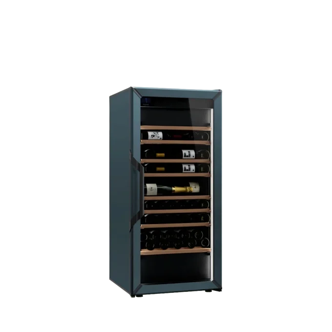 מקרר יין - 3 טמפרטורות - מידה M - כחול - דלת זכוכית