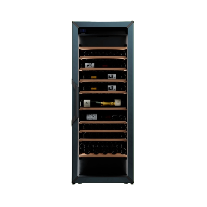 מקרר יין - 3 טמפרטורות - מידה L - כחול - דלת זכוכית