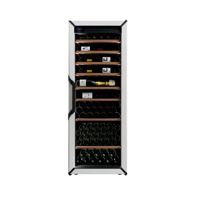 מקרר יין - טמפרטורה אחת - מידה L - לבן - דלת זכוכית