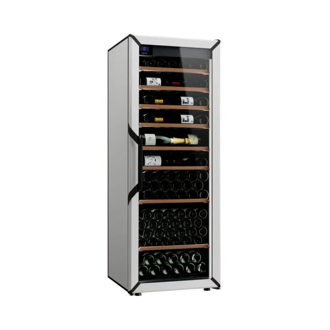 מקרר יין - טמפרטורה אחת - מידה L - לבן - דלת זכוכית