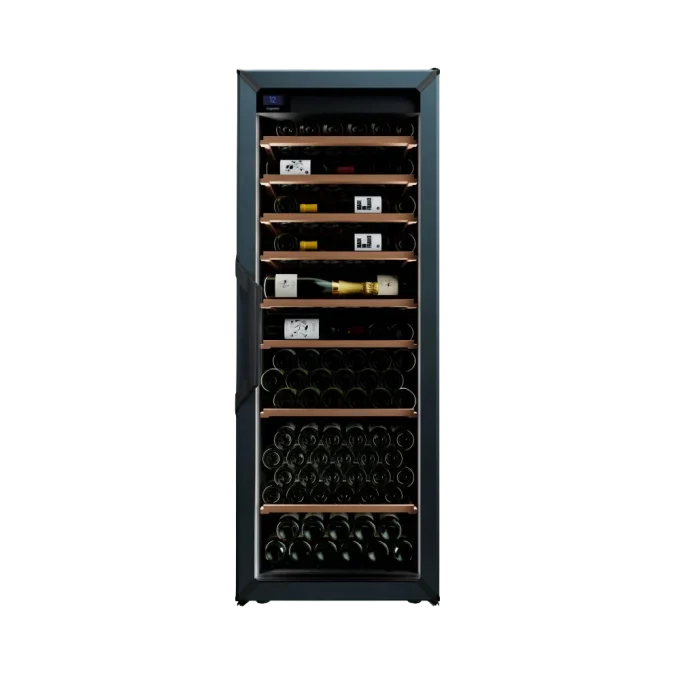 מקרר יין - טמפרטורה אחת - מידה L - כחול - דלת זכוכית