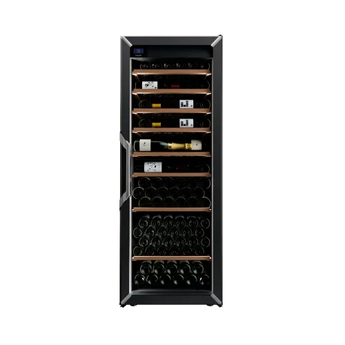 מקרר יין - טמפרטורה אחת - מידה L - צבע שחור - דלת זכוכית