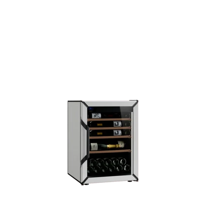 מקרר יין - טמפרטורה אחת - מידה S - צבע לבן - דלת זכוכית