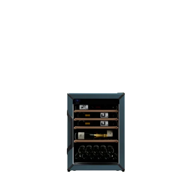 מקרר יין - טמפרטורה אחת - מידה S - צבע כחול - דלת זכוכית