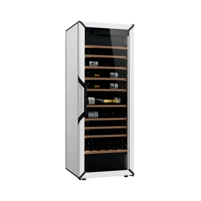 מקרר יין - 3 טמפרטורות - מידה L - לבן - דלת זכוכית