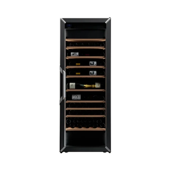 מקרר יין - 3 טמפרטורות - מידה L - שחור - דלת זכוכית