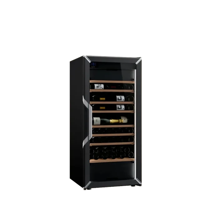 מקרר יין - 3 טמפרטורות - מידה M - שחור - דלת זכוכית