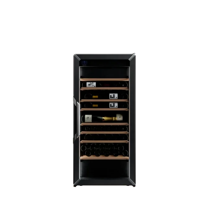 מקרר יין - 3 טמפרטורות - מידה M - שחור - דלת זכוכית